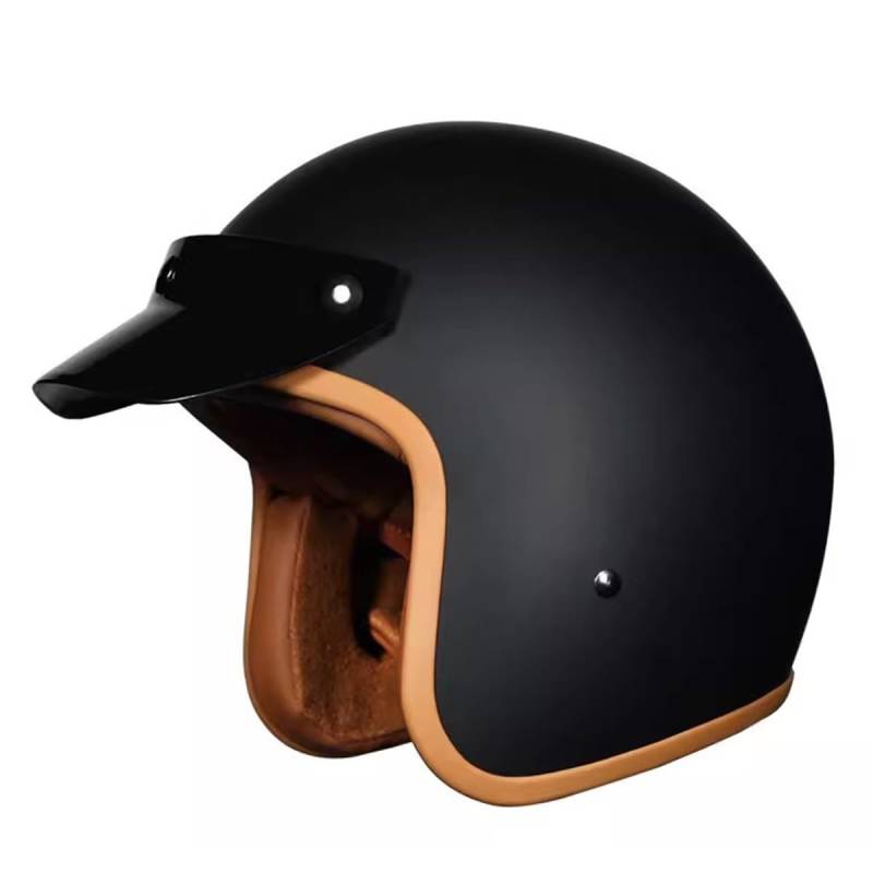 Vintage Motorradhelm Offener Helm Winddichter Motorrad Roller Helm Mit Abnehmbare Krempe Jethelm Straßenhelm Für Damen Und Herren ECEDOT Zertifizierung Halbschalenhelm 7,XXL:63-64CM von QAZXCVB