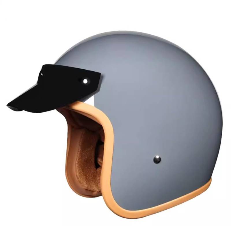 Vintage Motorradhelm Winddichter Motorrad Halbhelm Mit Abnehmbare Krempe Jethelm Straßenhelm Roller Helm Für Damen Und Herren ECEDOT Zertifizierung Halbschalenhelm 13,XL:61-62CM von QAZXCVB