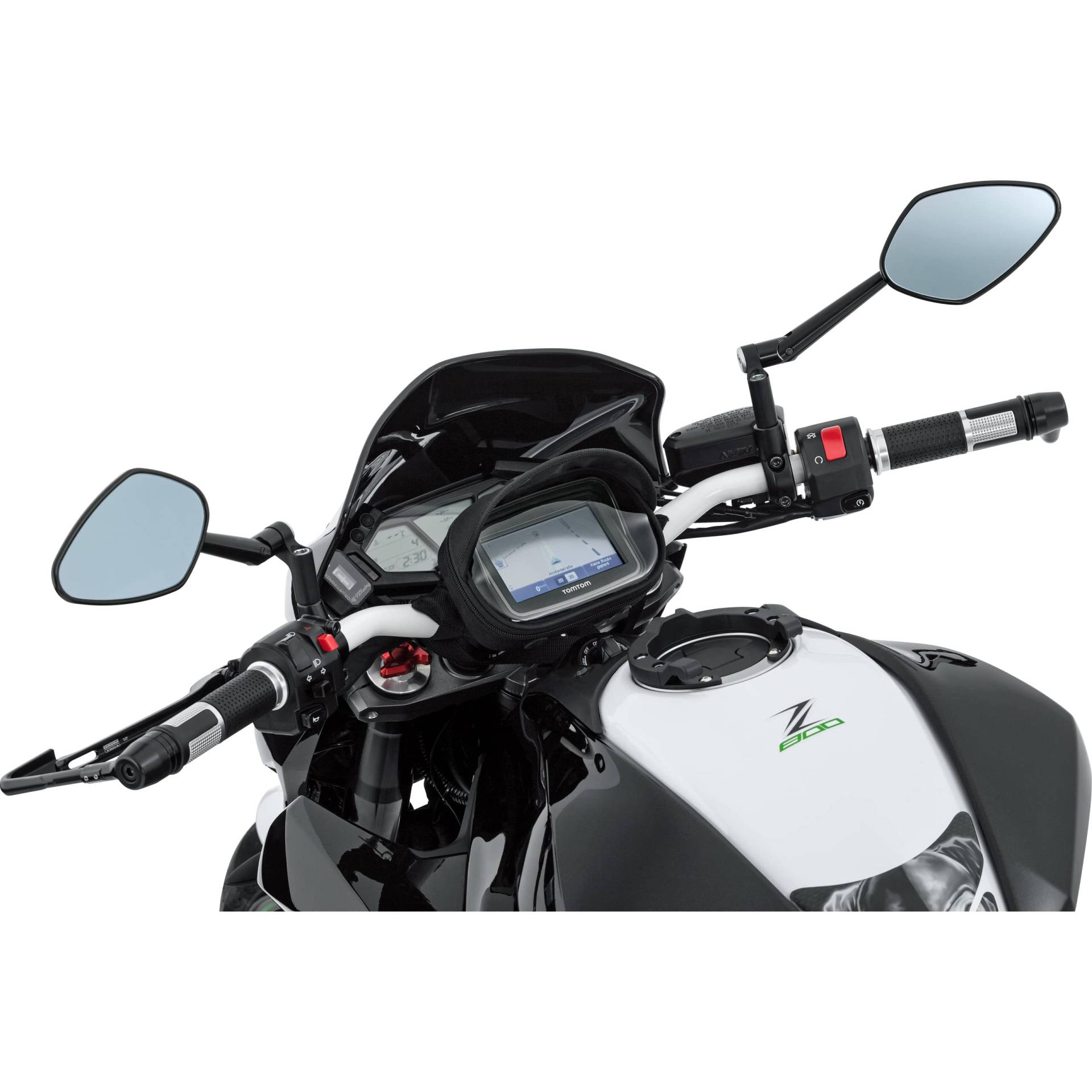 QBag Hecktasche Motorrad Motorradtasche Lenkertasche 01 für Navi/Smartphone, praktischer Blendschutz, Touchscreenbedienung, spritzwassergeschützte Kabeldurchführungen, Schwarz von QBAG