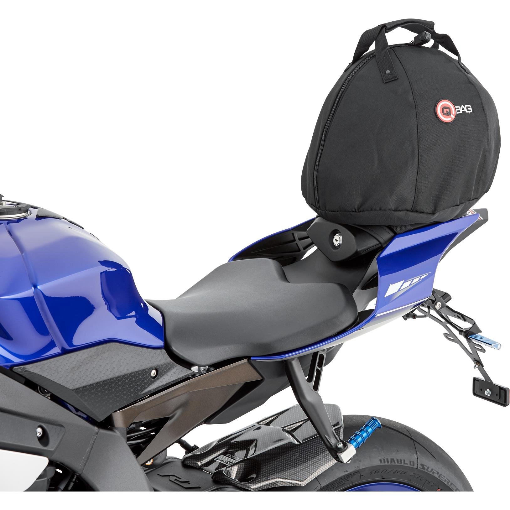 QBag Hecktasche Motorrad Motorradtasche Heck- / Sitzbank- / Helmtasche 01, rundum gepolstert, robust, Stabiler Tragegriff, praktisch, einfache Befestigung, Schwarz, 15 Liter von QBAG