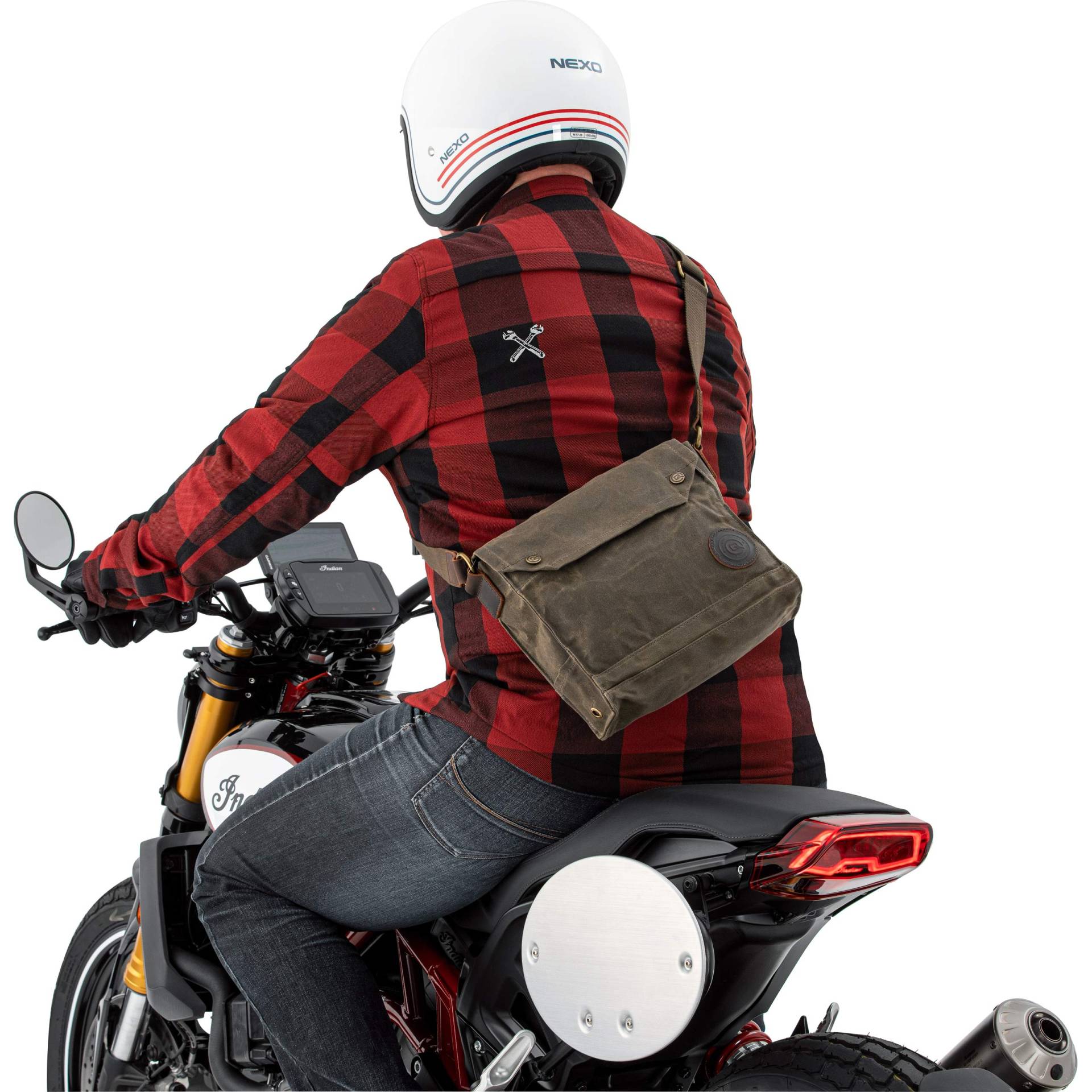 QBAG Motorradtasche Motorrad Tasche/Hülle/Etui Umhängetasche Canvas Retro 5 Liter Stauraum, Unisex, Casual/Fashion, Ganzjährig, Textil, grün von QBAG