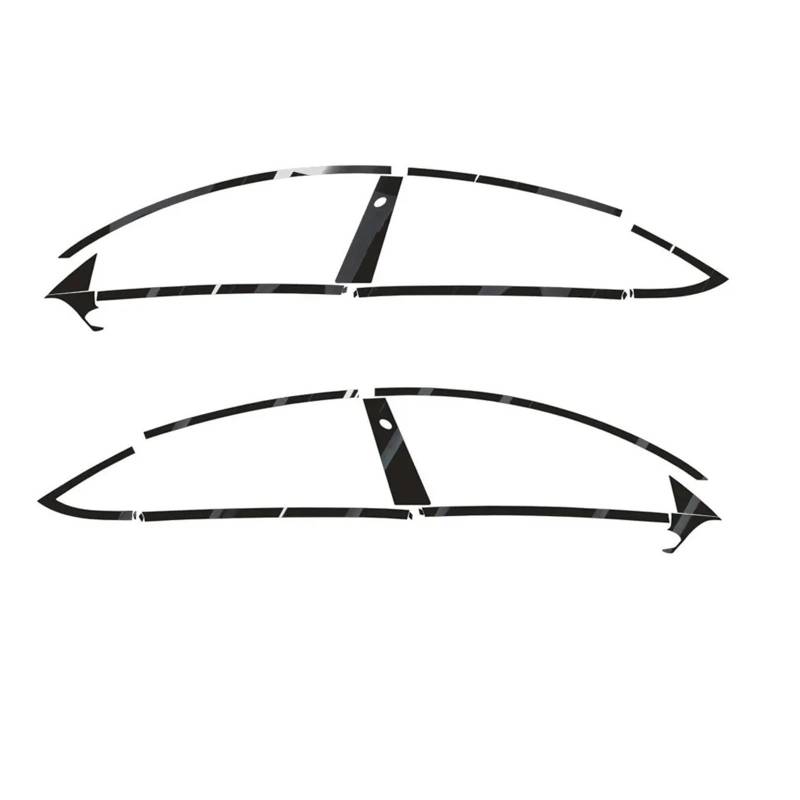 Kompatibel mit Tesla Model 3 2017–2022 Sedan Window Chrome Delete Blackout ABC-Säulen Glänzend schwarze Aufkleber(3D CF Black) von QCUMEWAJ