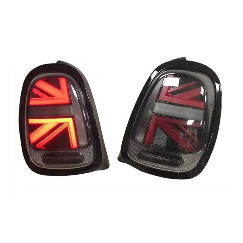 QCUMEWAJ 1 Pair Tail Lights Compatible for Mini Cooper F55 F56 F57 2014-2019 UNION JACK LCI RED Lens Rear Tail Lamp with Animation(2PCS B) von QCUMEWAJ