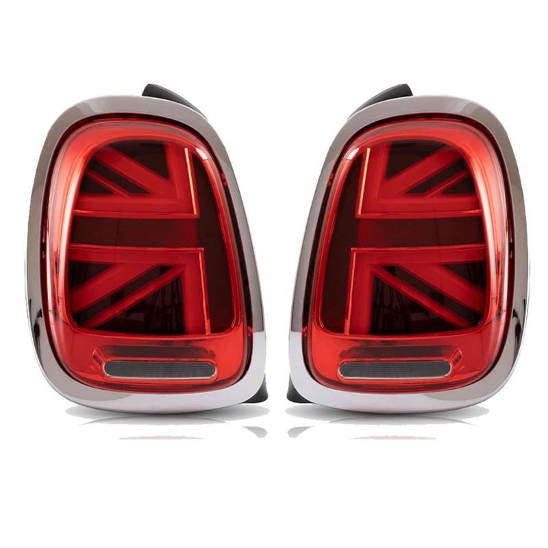 QCUMEWAJ 1 Pair Tail Lights Compatible for Mini Cooper F55 F56 F57 2014-2019 UNION JACK LCI RED Lens Rear Tail Lamp with Animation(2PCS C) von QCUMEWAJ