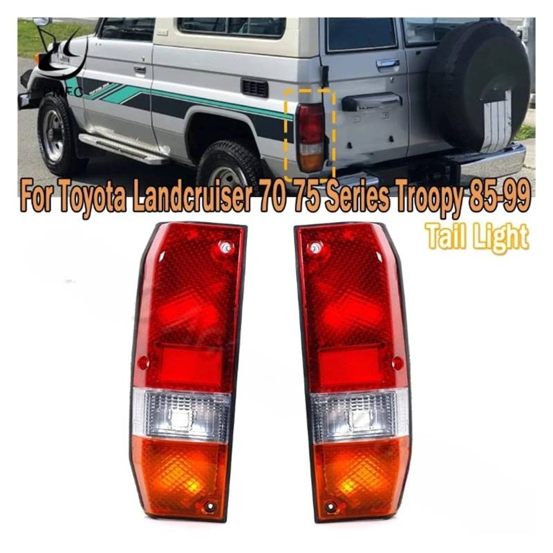 QCUMEWAJ Car Rear Tail Light Driving Light Tailight Lamp Assembly Compatible for Toyota Land Cruiser 70 75 Series Troopy 1985 1986 1987-1999(1 Pair) von QCUMEWAJ