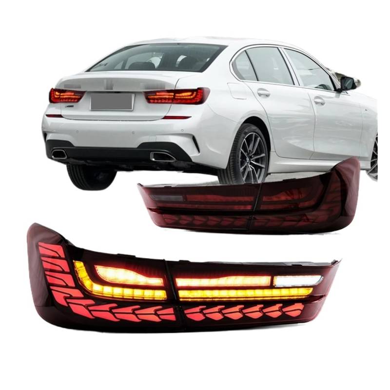 QCUMEWAJ Compatible for BMW 3 Series G20 M3 G80 330 340i 320i 325i 2019-2022 OLED GTS Tail Lights Taillamp Taillight Rear Lamps Full Dynamic(Red) von QCUMEWAJ