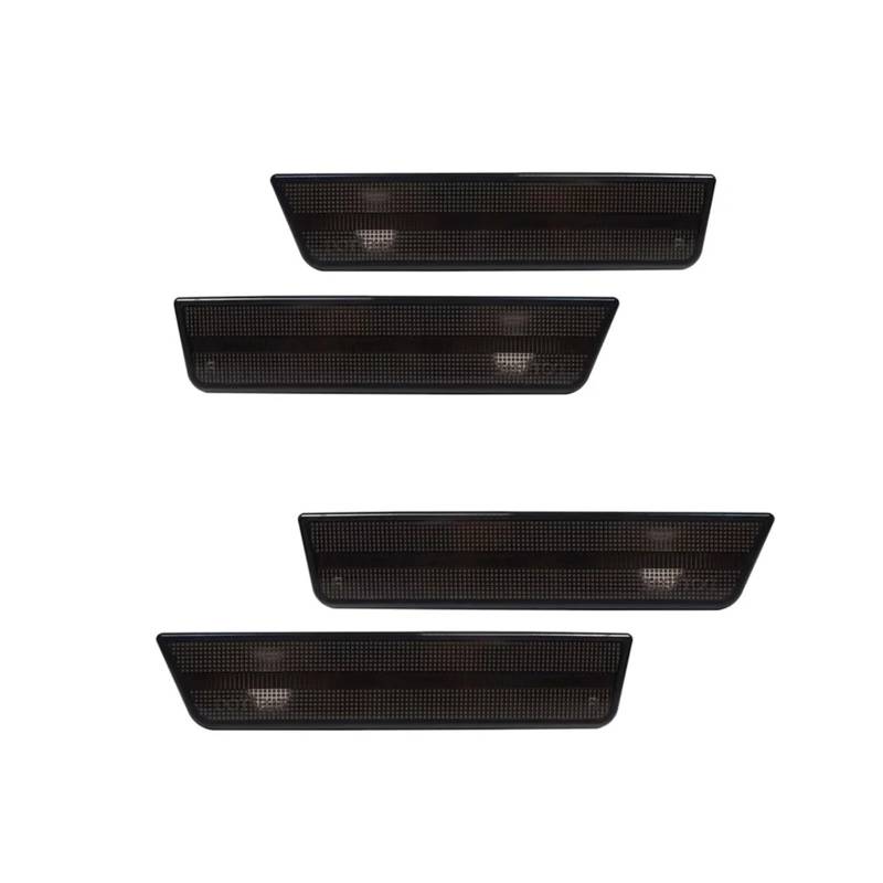 QCUMEWAJ Heckstoßstange Seitenmarkierungsanzeige Lichtabdeckung Gehäuse Kit Kompatibel for Dodge Challenger 2008-2014 Autozubehör(Smoked Front Rear) von QCUMEWAJ