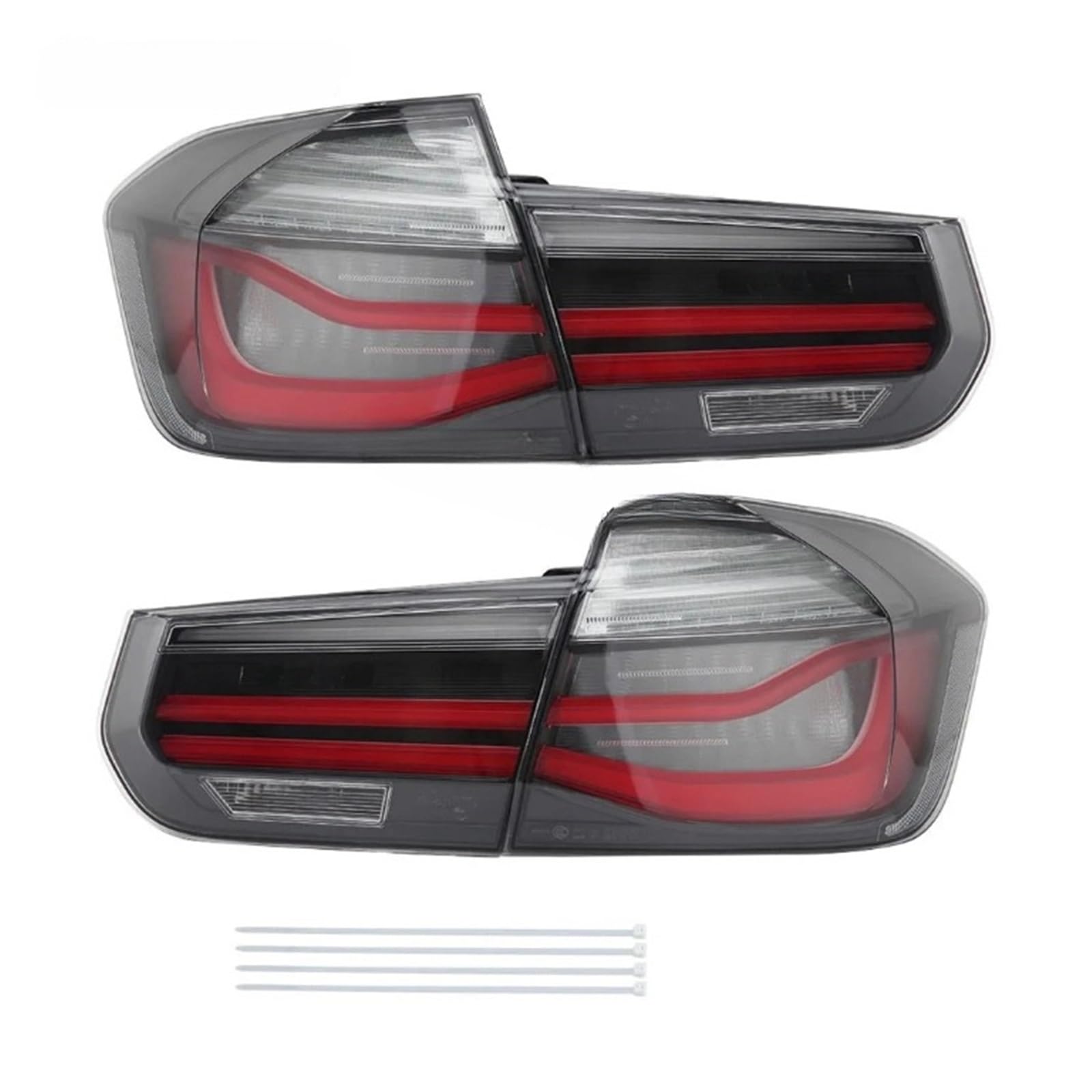 QCUMEWAJ Rear Tail Light Compatible for BMW 3 Series F30 F35 F80 2014 2015 2016-19 Dynamic Turn Signal Brake Warning Reflector Lamp Car Assembly(1 SET black) von QCUMEWAJ