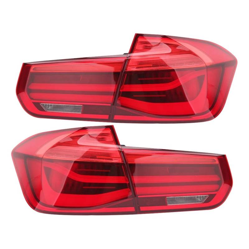 QCUMEWAJ Rear Tail Light Compatible for BMW 3 Series F30 F35 F80 2014 2015 2016-19 Dynamic Turn Signal Brake Warning Reflector Lamp Car Assembly(1 set red) von QCUMEWAJ