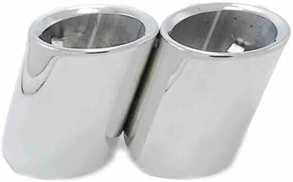 QCxMpC Auto-Endrohr, 1 Paar, Edelstahl, Auto-Schalldämpfer-Abdeckung, Endrohr für BMW 5er F10 F11 F18 F07 E39 E60 E61 525i 528i 530i 535d 535i (Silber) von QCxMpC