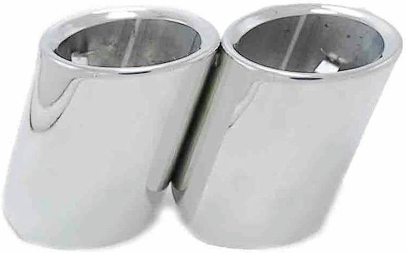 QCxMpC Auto-Endrohr, 1 Paar, Edelstahl, Auto-Schalldämpfer-Abdeckung, Endrohr für BMW 5er F10 F11 F18 F07 E39 E60 E61 525i 528i 530i 535d 535i (Silber) von QCxMpC
