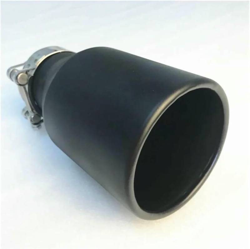 QCxMpC Autoauspuff Autoschalldämpfer Endrohr Edelstahl Schwarz Großkaliber 114 Universal Endrohr Mattschwarz Auspuffblende Endrohrblende von QCxMpC