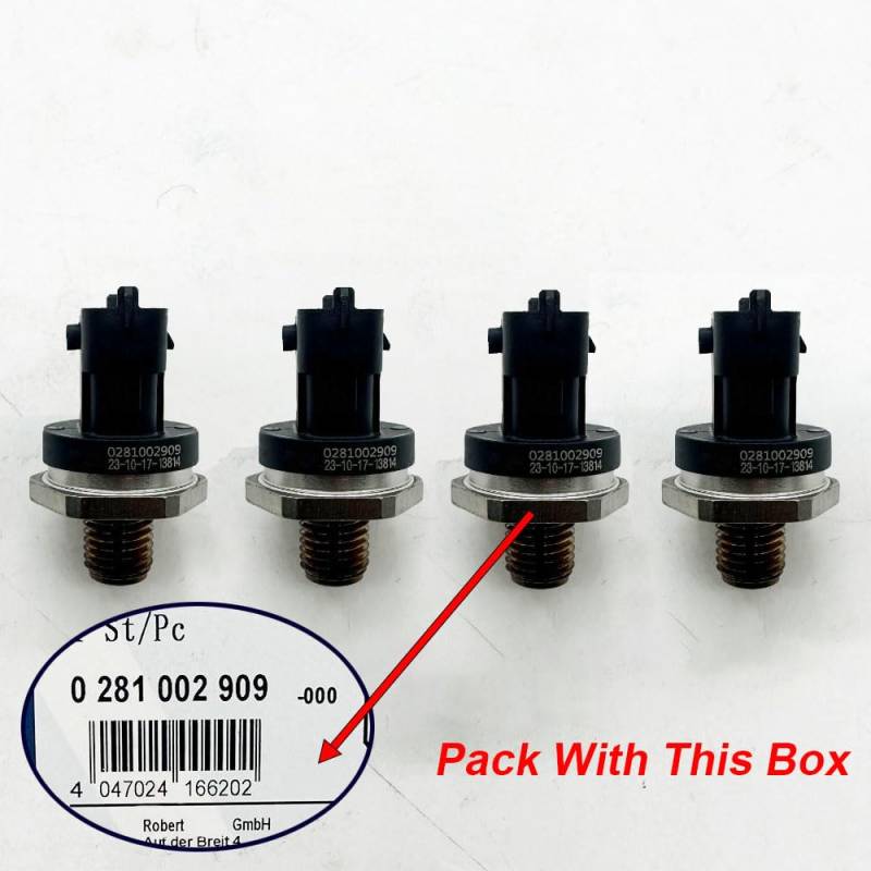 1/2/4 STÜCKE 0281002909 /Fit for HYUNDAI Elantra Santa Fe Kraftstoffverteilerrohr-drucksensor Common Rail Injection Regler 31401-27000(4PCS) von QDEIDEDT