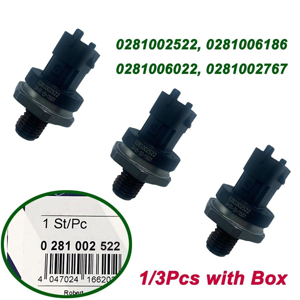 1/3Pcs 0281002522 Common Rail Kraftstoffdrucksensor 0281002909 0281006186 0281006022 /Fit for BMW 3 5 7 SERIE Iveco DAILY III Fiat(1pcs with Box) von QDEIDEDT
