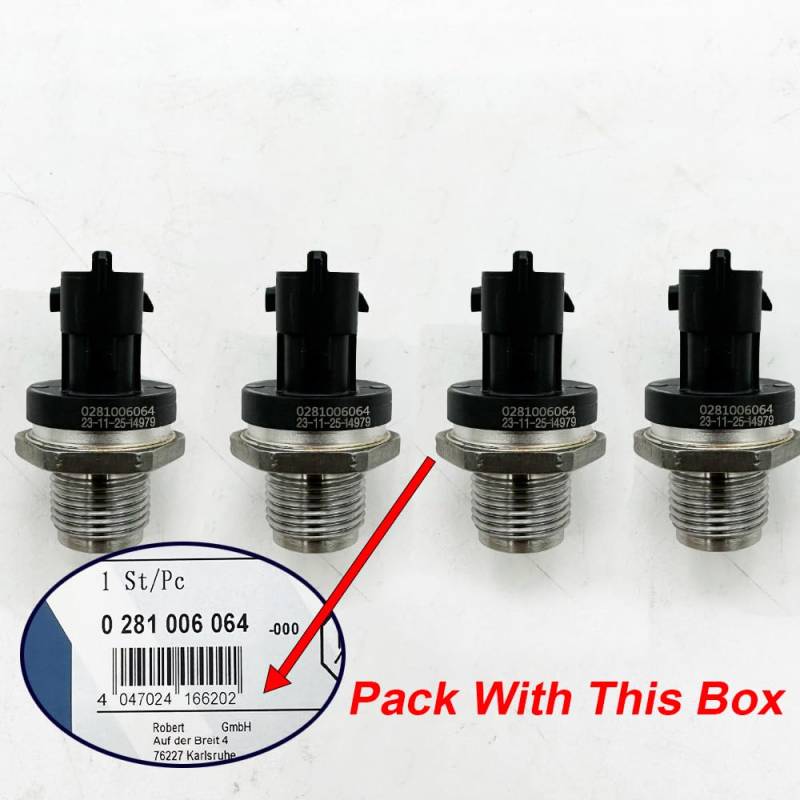 1/4 STÜCKE Hohe Qualität 0281006064 0281006017 Kraftstoffverteilerrohr-einspritzdrucksensor/Passend for Jaguar Land Rover LR020692 281006064(4PCS) von QDEIDEDT