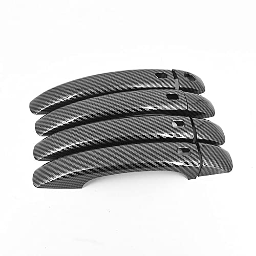 Auto-Innenraum-Türgriff /Passend for Audi A4 B8 2009 2010 2011 2012 2013 2014 2015 2016, Carbonfaser-Chrom-Autotürgriffabdeckung, Aufkleber, Styling-Zubehör Autotürgriff Auto vorne Links(Carbon fiber) von QDEIDEDT