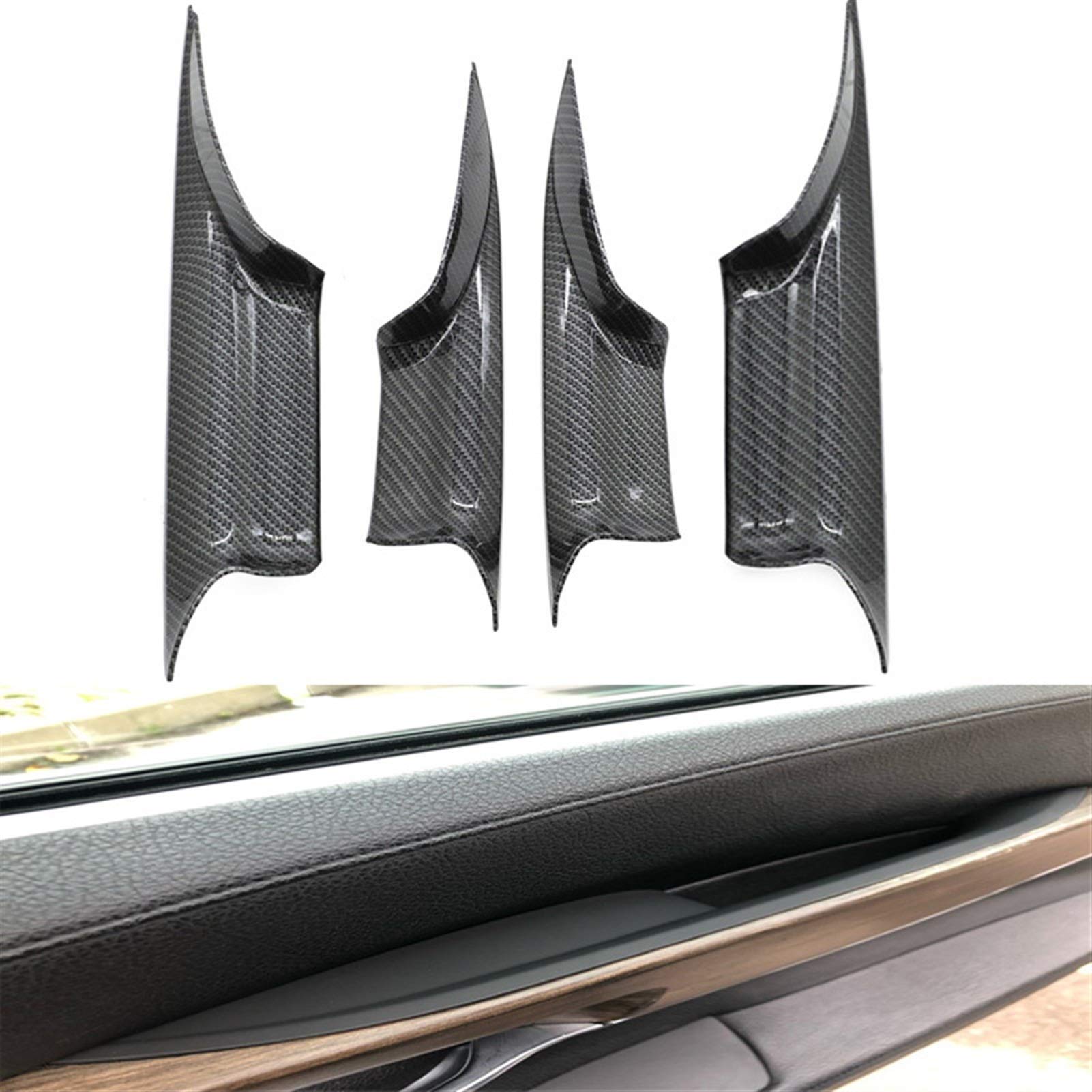 Auto-Innenraum-Türgriff 4er-Set Innentürgriff-Zugträgerabdeckung/Passend for BM.W 7 F01 F02 2008-2015 2014 2013 2012 2011 Auto-Innentürgriffe Autotürgriff Auto vorne Links(Carbon Front Rear) von QDEIDEDT