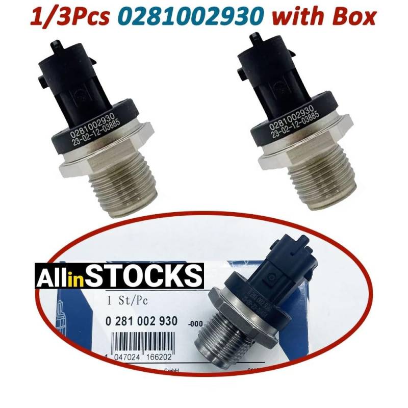 Hohe Qualität 1/2/3 stücke 0281002930 Kraftstoffverteilerrohr-drucksensor 504333094 55223142 51274210233 /Fit for MANN FORD IVECO VOLVO FIAT(1pcs B-OSCH box) von QDEIDEDT