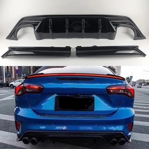 Auto Heckspoiler Für Ford Für Focus ST Line Fließheck 4-Türer 2019 Untere Heckspoiler Stoßfänger Chassis Auto Body Kit Spoiler Heckstoßstange Diffusor Lippenabdeckung von QDouiMOO
