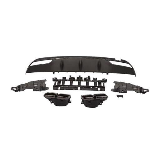 Auto Heckspoiler Heckspoilerlippe Für Benz C-Klasse W205 Für Amg C63 2015-2018, Heckstoßstangendiffusor Splitterlippe Heckstoßstangen-Hinterdiffusor(‎C-Two Doors Black) von QDouiMOO