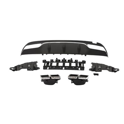 Auto Heckspoiler Heckspoilerlippe Für Benz C-Klasse W205 Für Amg C63 2015-2018, Heckstoßstangendiffusor Splitterlippe Heckstoßstangen-Hinterdiffusor(‎D-Two Doors Silver) von QDouiMOO