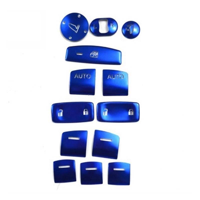 Für 11. Generation Für Civic 2022 Autoknopf Fensterglas Liftschalter Knopfabdeckung Verkleidung Aufkleber Zubehör Autofenster Knopfschalter(Blue) von QDouiMOO