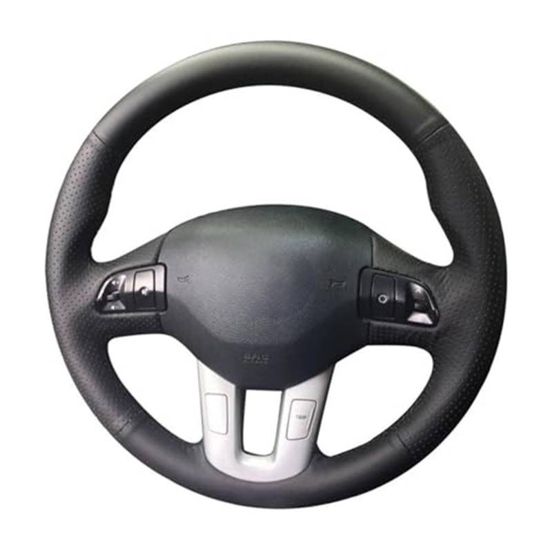 LenkradschutzhüLle Für Kia Für Sportage 2011-2014 Für Ceed 2010 Künstliche Leder Lenkrad Abdeckung Hand-genäht Auto Lenkrad Abdeckungen(White Thread) von QDouiMOO