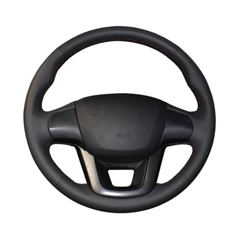 LenkradschutzhüLle Für Kia K2 Für Rio 2011 2012 2013 2014 2015 2016 Auto Lenkrad Abdeckung DIY Schwarz Tragbare Kunstleder(Gray Thread) von QDouiMOO
