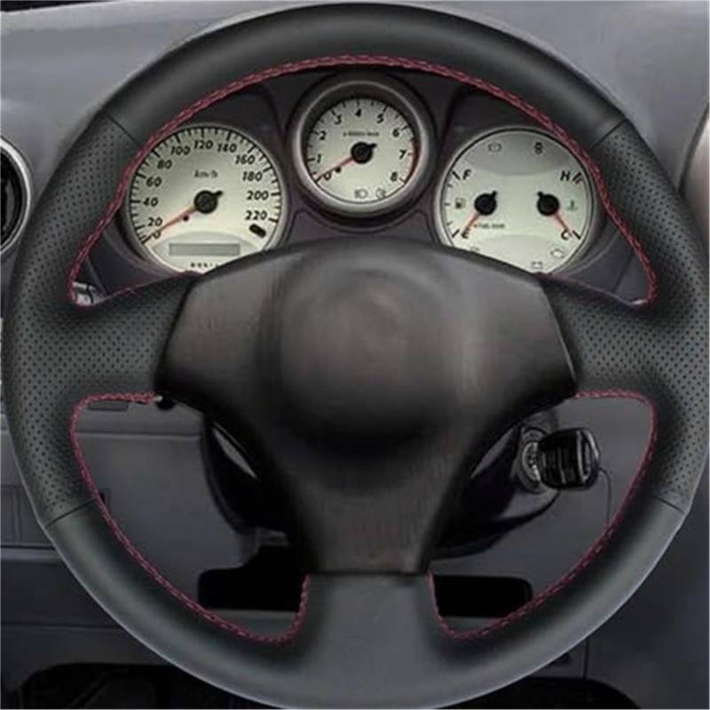 LenkradschutzhüLle Für Toyota Für Corolla Für Matrix MR2 2000-2005 2006 2007 2008 Lenkhaube Lenkradabdeckung Schwarz Kunstleder(Orange Thread) von QDouiMOO