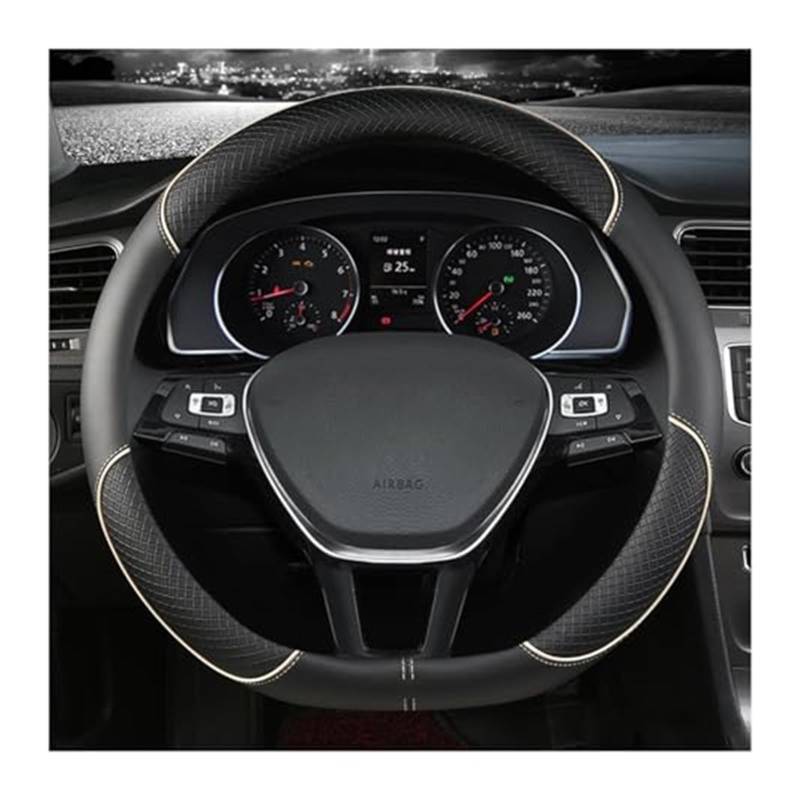 LenkradschutzhüLle Für VW Für Golf 7 2015 Auto Auto Zubehör Lenkrad Abdeckung Rad Lenkrad Abdeckung Auto Lenkrad Abdeckung D Form(BEIGE) von QDouiMOO