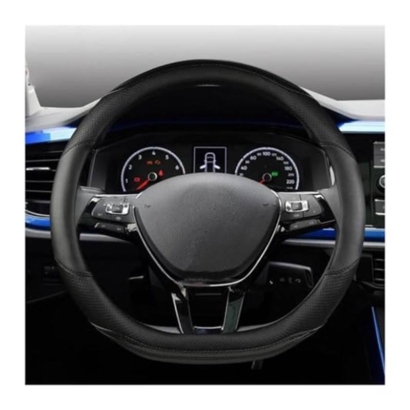 LenkradschutzhüLle Für VW T4 T5 T6 Für Multivan Für Multifunktionellen Für Transporter Auto Lenkrad Abdeckung D Form PU Leder Rad Abdeckung(‎Black) von QDouiMOO