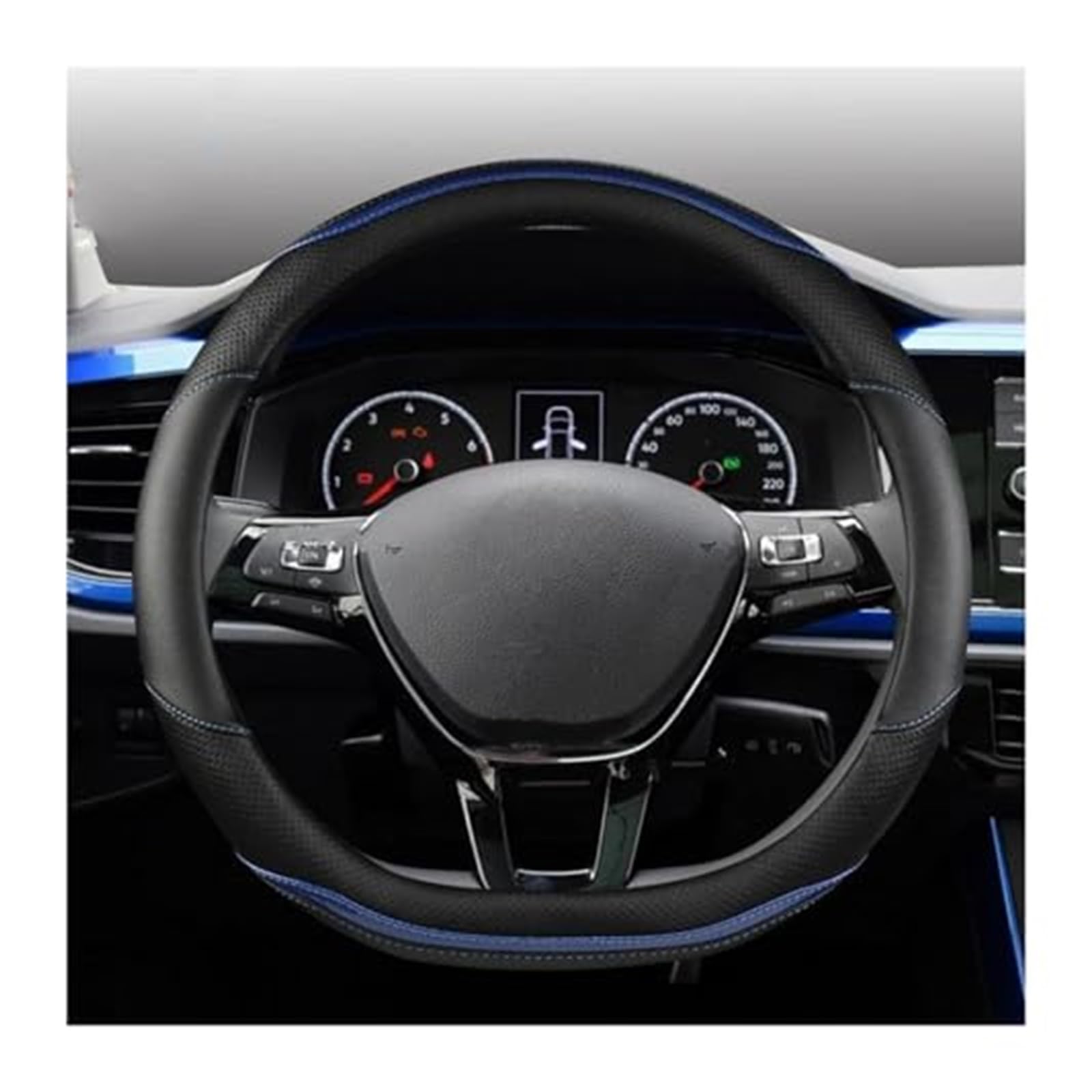 LenkradschutzhüLle Für VW T4 T5 T6 Für Multivan Für Multifunktionellen Für Transporter Auto Lenkrad Abdeckung D Form PU Leder Rad Abdeckung(‎Blue) von QDouiMOO