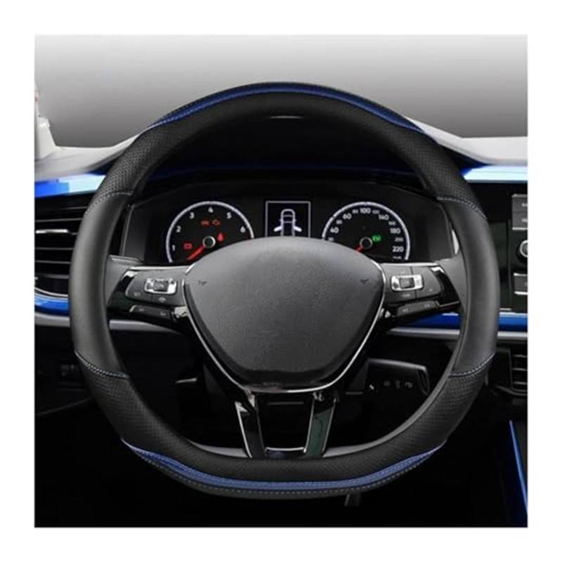 LenkradschutzhüLle Für VW T4 T5 T6 Für Multivan Für Multifunktionellen Für Transporter Auto Lenkrad Abdeckung D Form PU Leder Rad Abdeckung(‎Blue) von QDouiMOO