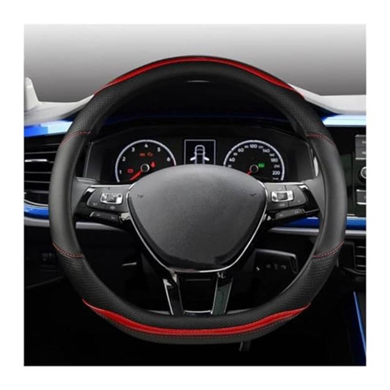 LenkradschutzhüLle Für VW T4 T5 T6 Für Multivan Für Multifunktionellen Für Transporter Auto Lenkrad Abdeckung D Form PU Leder Rad Abdeckung(‎Red) von QDouiMOO