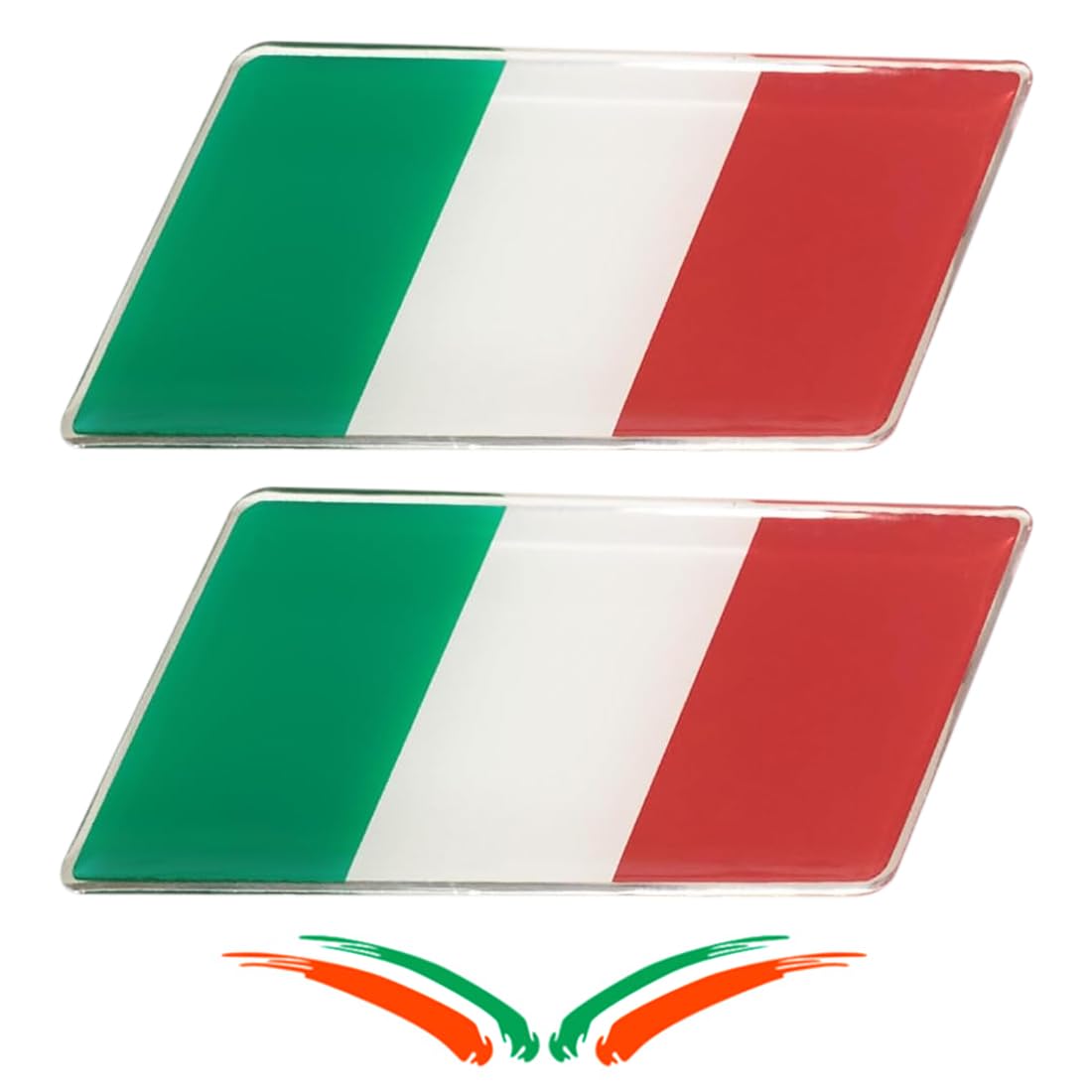 QEDBOJE 2 Stück italienische Flagge Aluminium Abzeichen Grille Abzeichen Aufkleber Dekoration QEDBOJE 2 Stück italienische Flagge Aluminium Abzeichen Grille Abzeichen Aufkleber Dekoration von QEDBOJE
