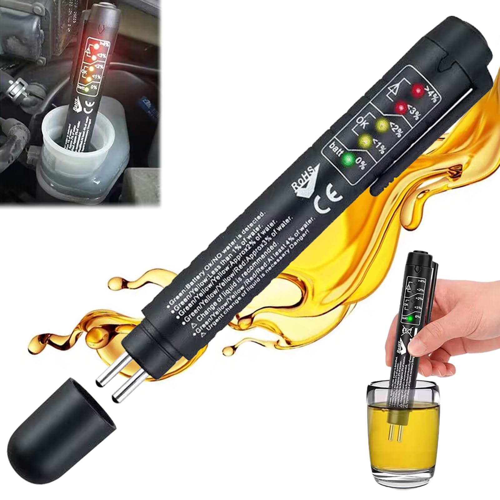 QEEROYO Bremsflüssigkeitstester, Bremsflüssigkeit Tester, Bremsflüssigkeitsprüfer,Bremsflüssigkeit Tester Auto,Bremsöltester, NF Bremsflüssigkeitstester Stift Bremsflüssigkeit Teststreifen Kalibriert QEEROYO Bremsflüssigkeitstester, Bremsflüssigkeit Tester, Bremsflüssigkeitsprüfer,Bremsflüssigkeit Tester Auto,Bremsöltester, NF Bremsflüssigkeitstester Stift Bremsflüssigkeit Teststreifen Kalibriert von QEEROYO