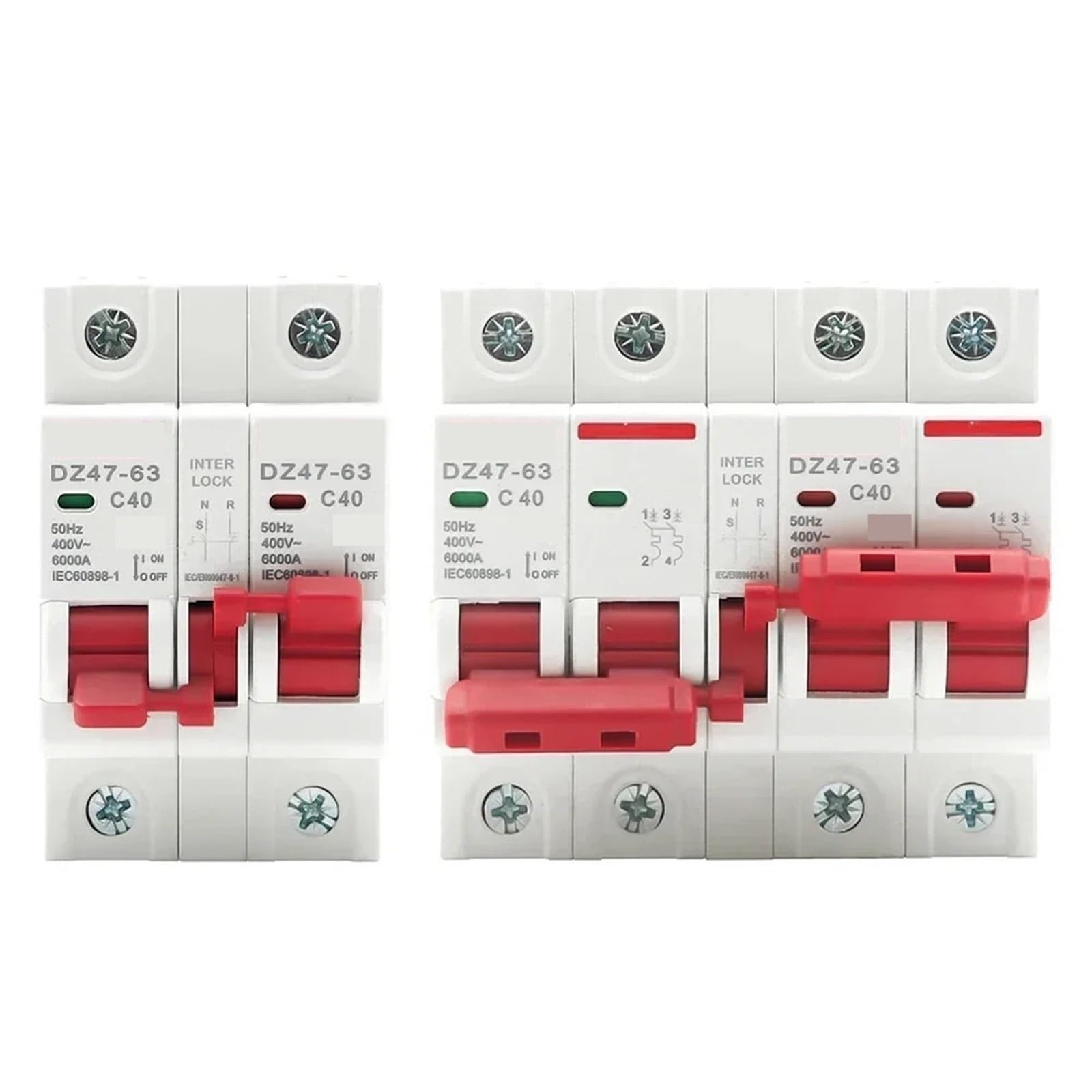 1P + 1P 2P + 2P MTS AC Dual Power Manuelle Transfer Verriegelung Circuit Breaker Isolieren Trennen 40A 63A 1Pcs(2P 2P,63A) von QEJBQKWU
