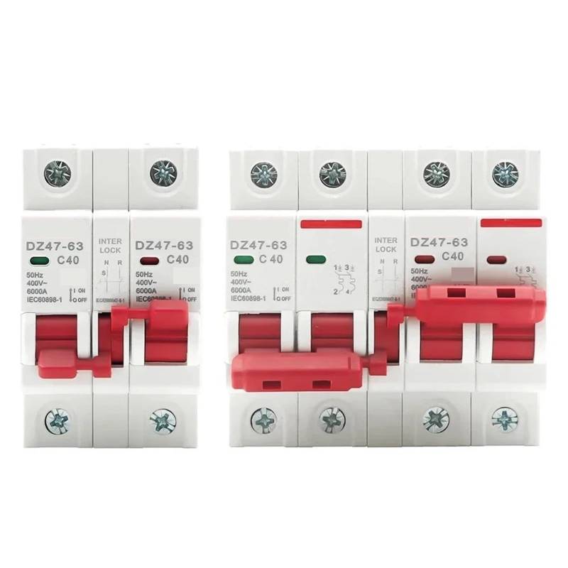 1P + 1P 2P + 2P MTS AC Dual Power Manuelle Transfer Verriegelung Circuit Breaker Isolieren Trennen 40A 63A 1Pcs(2P 2P,63A) von QEJBQKWU