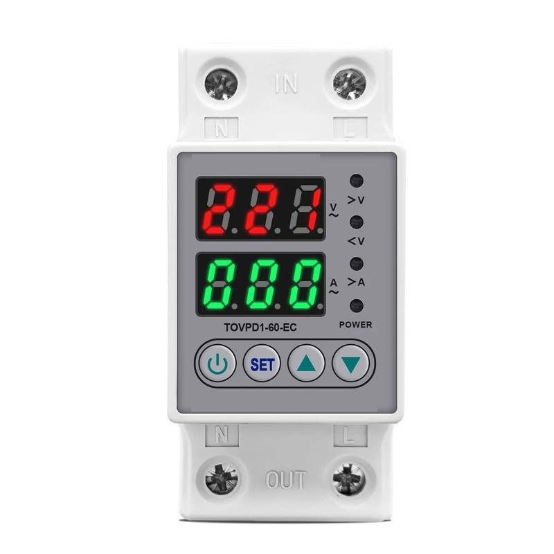 230V Einstellbare Über Und Unter Spannung Schutz Gerät Protector Monitor Strom Grenze 63A 1Pcs von QEJBQKWU