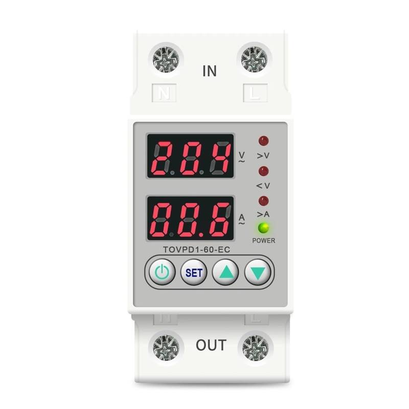 230V Einstellbare Überspannung Und Unterspannung Schutz Gerät Protector Relais TOVPD1-63-EC 8Pcs(80A) von QEJBQKWU