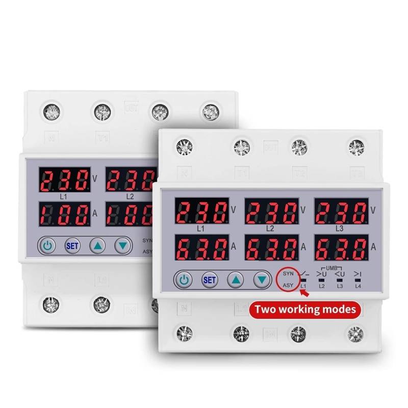 3P + N Einstellbare Über Unter Spannung Strom Grenze Relais SYN ASYNC Synchron Asynchrone 1Pcs(63A 3X220V) von QEJBQKWU