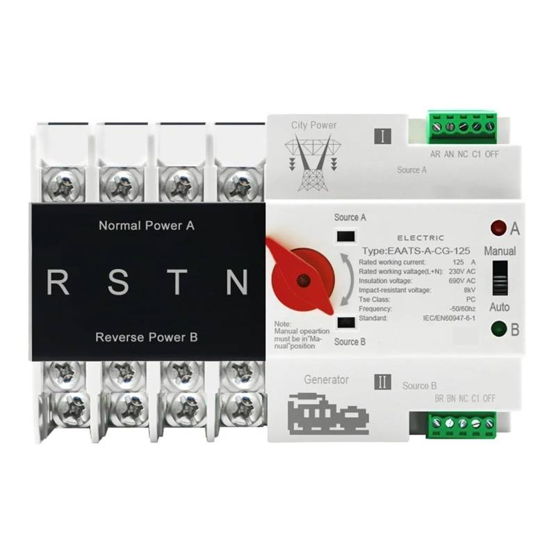 4P 125A AC 400V Dual Power Automatic Transfer Switch Elektrische Wahlschalter Unterbrechungsfreie Stromversorgung 1Pcs von QEJBQKWU