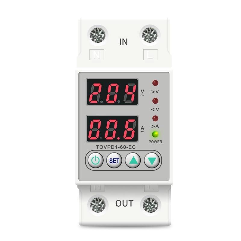 60A 230V Einstellbare Über- Und Unterspannung Schutz Gerät Protector Relais Monitor TOVPD1-63-EC 1Pcs(80A) von QEJBQKWU