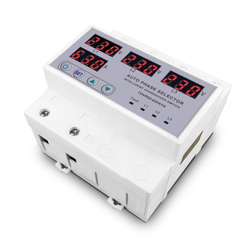 63A 3 Phase 3P + N Phase Selector Einstellbare Über Und Unter Spannung Strom Monitor Relais Schutz 1Pcs von QEJBQKWU