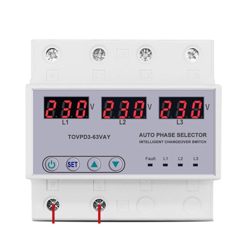 63A 3 Phase 3P + N Phase Selector Voltmeter Einstellbare Über Und Unter Spannung Monitor Relais Schutz 1Pcs von QEJBQKWU