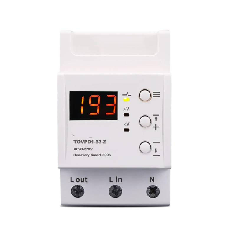 63A 90-270V Einstellbare Über Unter Spannung Gerät Automatische Wieder Verbinden Schutz Mit Spannung Display 1Pcs von QEJBQKWU