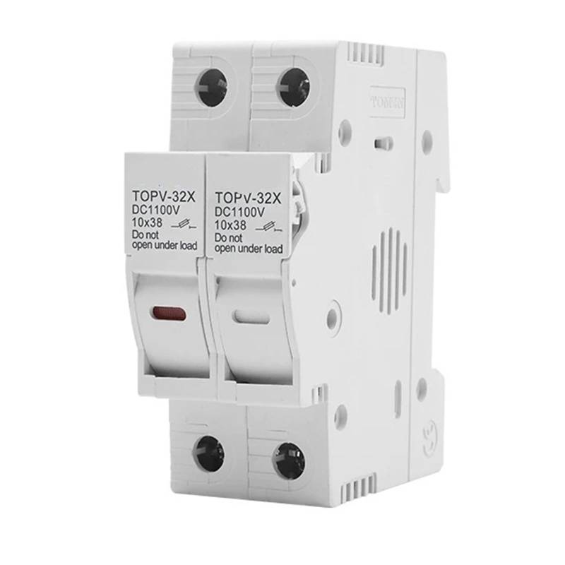 Ein Satz DC-Sicherungshalter 10 * 38mm Hochspannung Solar PV 1100V TOPV-30 Basis Photovoltaik-Schutz GpV 1St(20A,1P Without LED) von QEJBQKWU