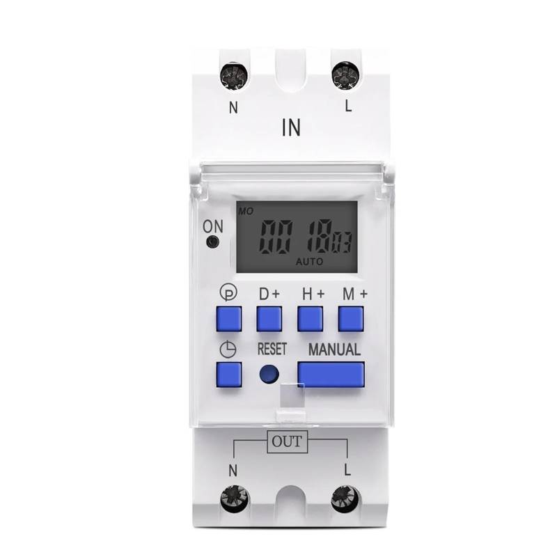 Einphasig Wöchentlich 7 Tage Programmierbare Digitale ZEIT SCHALTER Relais Timer AC 220V 230V 12V 24V 48V 16A 1Pcs(12V AC DC) von QEJBQKWU