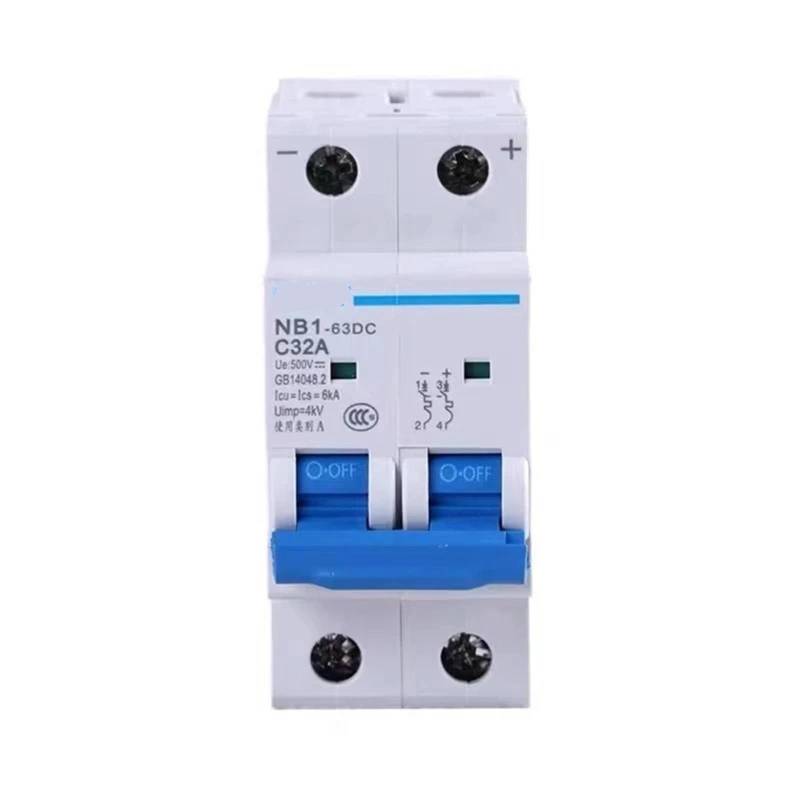 NB1-63DC DC mit Überspannungsschutzschalter 1P 2P 4P DC250V DC500V DC1000V NB1 OVT-1 32A 40A 50A 63A 1St(63A,MCB 4P DC1000V) von QEJBQKWU