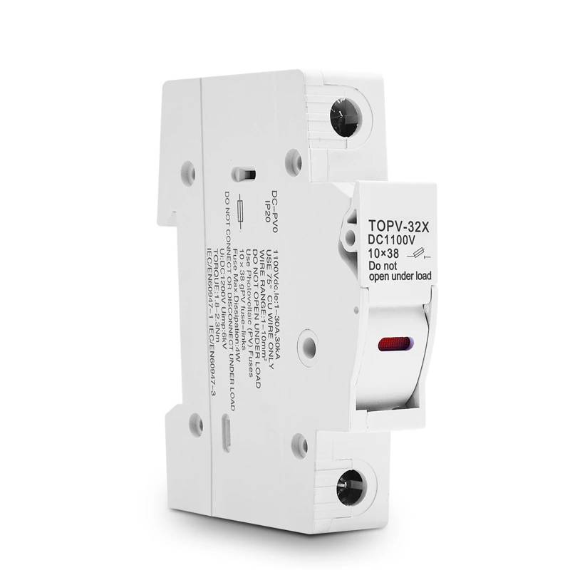 Solar-PV-Sicherungshalter DC 1000 V PV-Sicherungen 10 A/15 A/30 A 1 Stück(Without LED) von QEJBQKWU